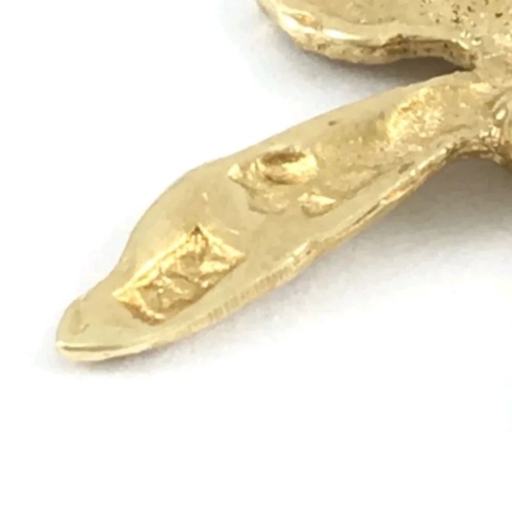 14k Yellow Gold Beaded Pearl Necklace With Fairy Pendant - Picture 5 of 15